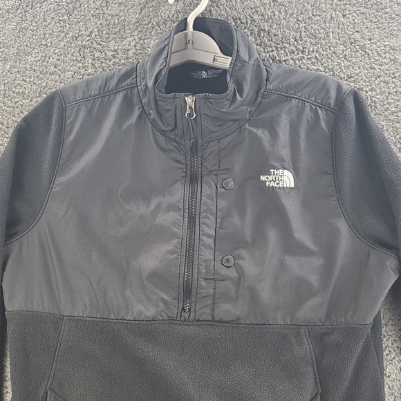 North Face Pullover Sweater Black Womens Large 1/4 Zip Jacket Long Sleeve Fleece - Picture 2 of 13